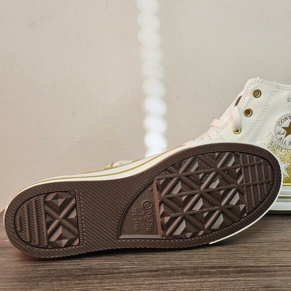 Converse Women's CTAS Eva Lift Hi Tops Size 6.5 White/Gold NWT - Picture 7 of 10